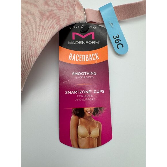 Maidenform One Fab Fit Everyday Full Coverage Racerback Bra 7112 Pale Pink 36C - Picture 7 of 9